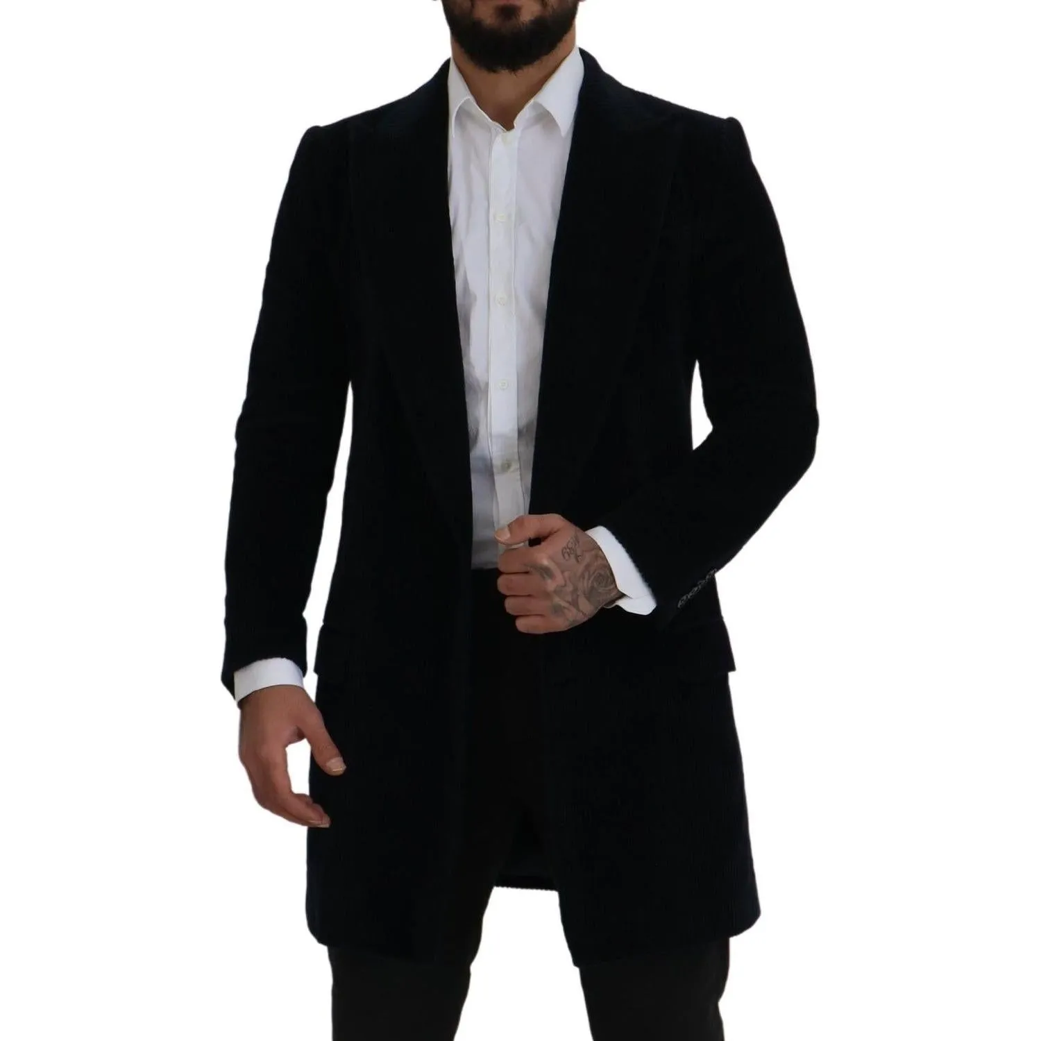 Dolce & Gabbana Elegant Black Cotton Long Cardigan Jacket