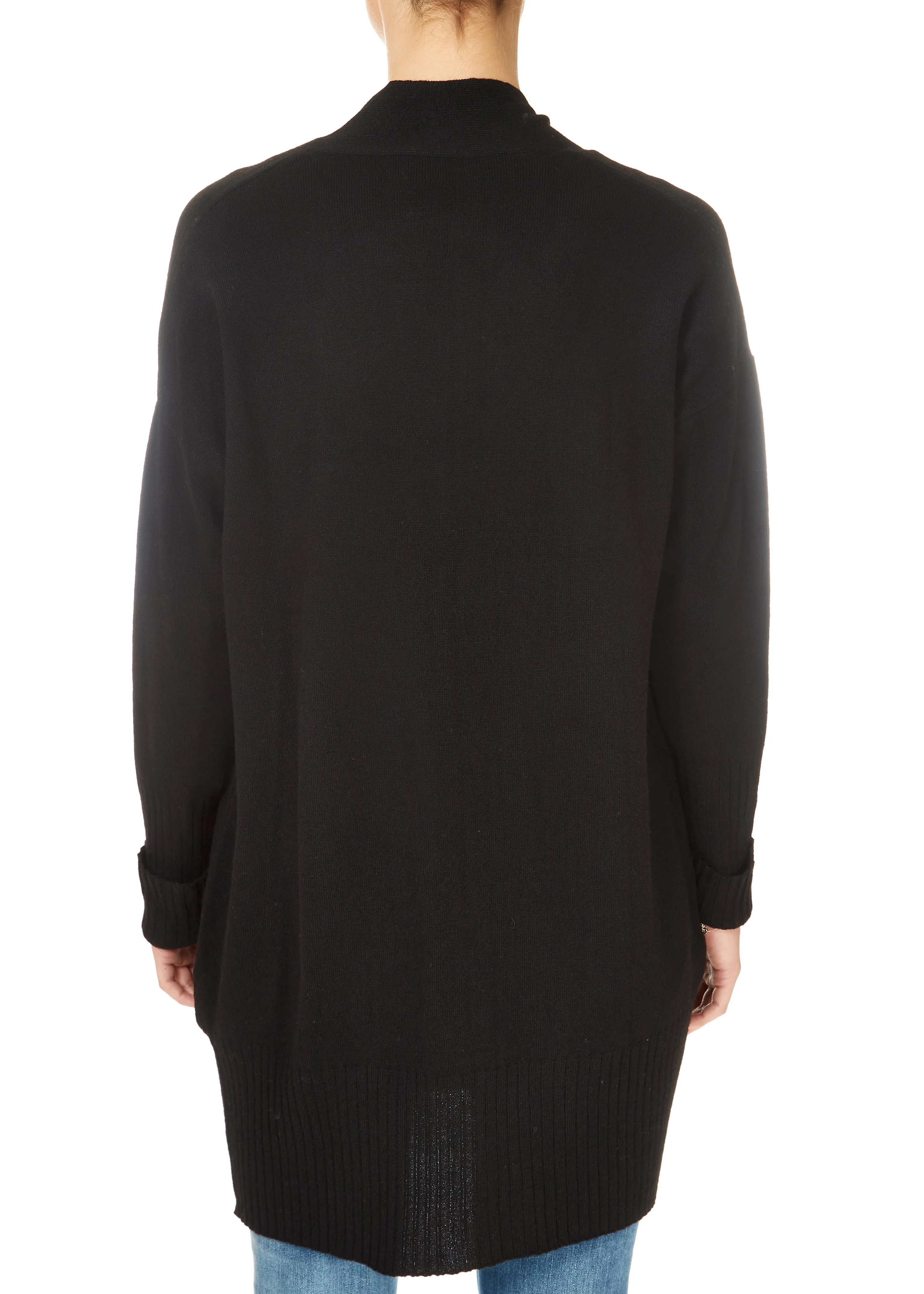 'Dominic' Black Wool Cashmere Blend Cardigan