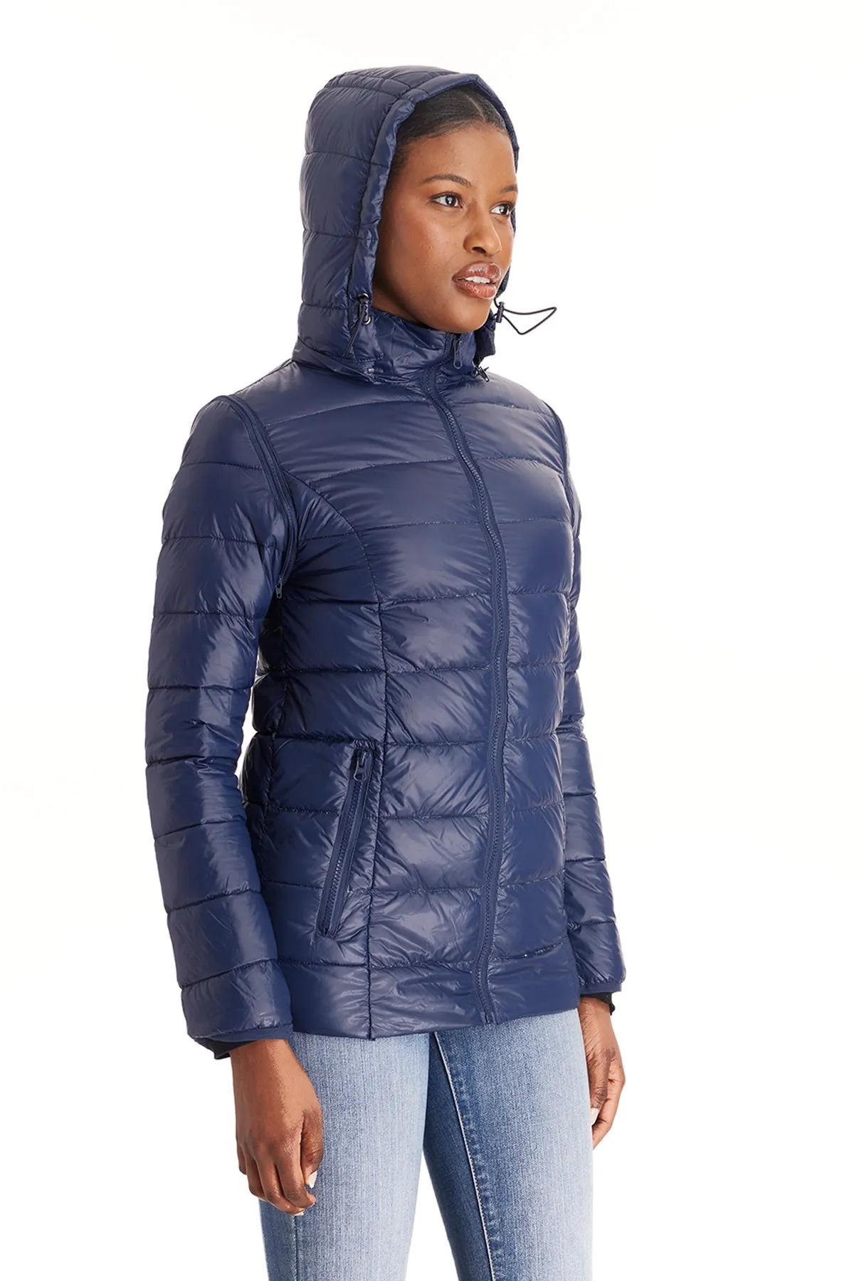 Down Lightweight Jacket With Removable Sleeves