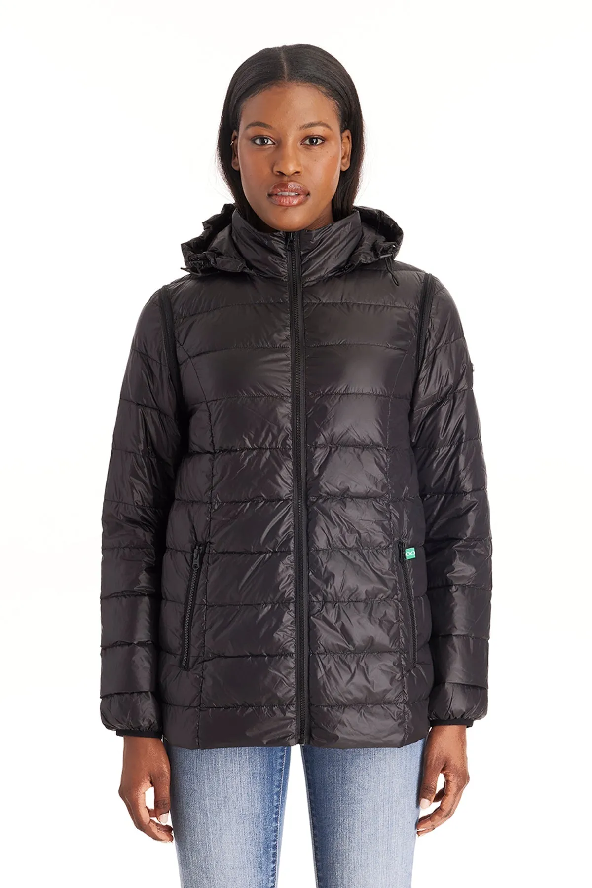 Down Lightweight Jacket With Removable Sleeves