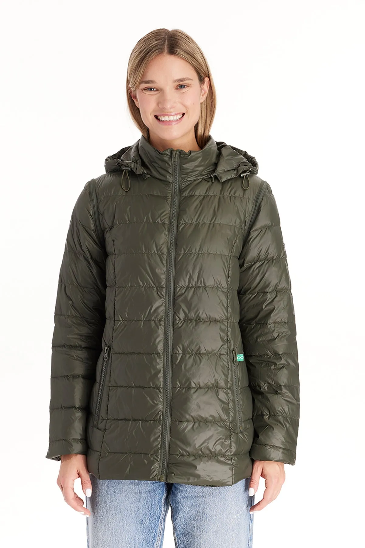 Down Lightweight Jacket With Removable Sleeves