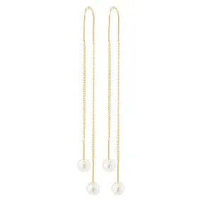 EUONIA pearl chain-earrings gold-plated