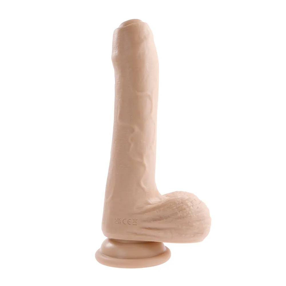 Evolved Peek A Boo Rechargeable Vibrating 8 in. Silicone Uncircumcised Dildo with Power Boost Light