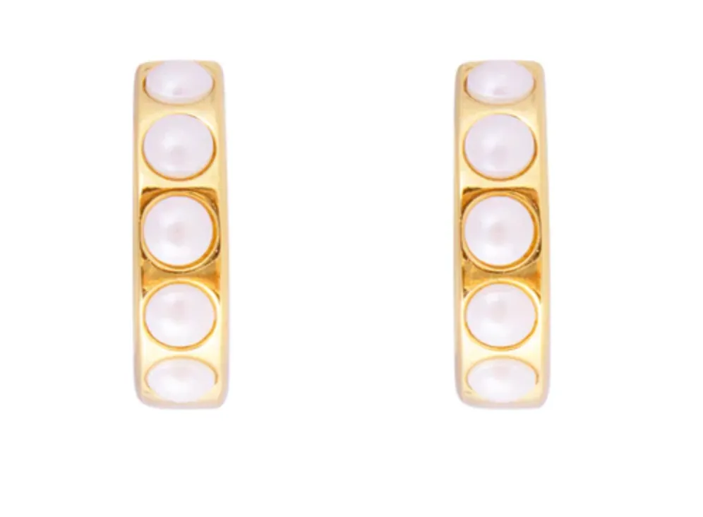 Fairley Crystal Pearl  Midi Hoops