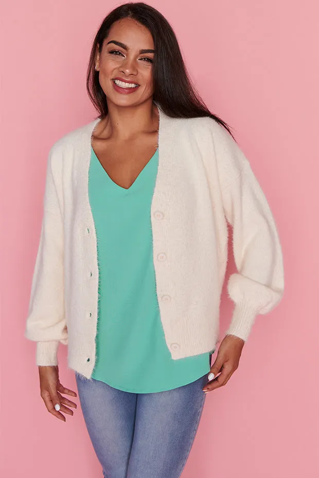 Fluffy Ivory Cardi