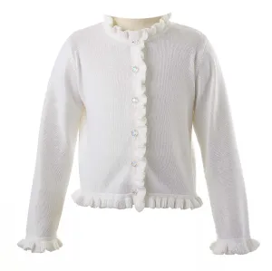 Frill Cardigan, Ivory