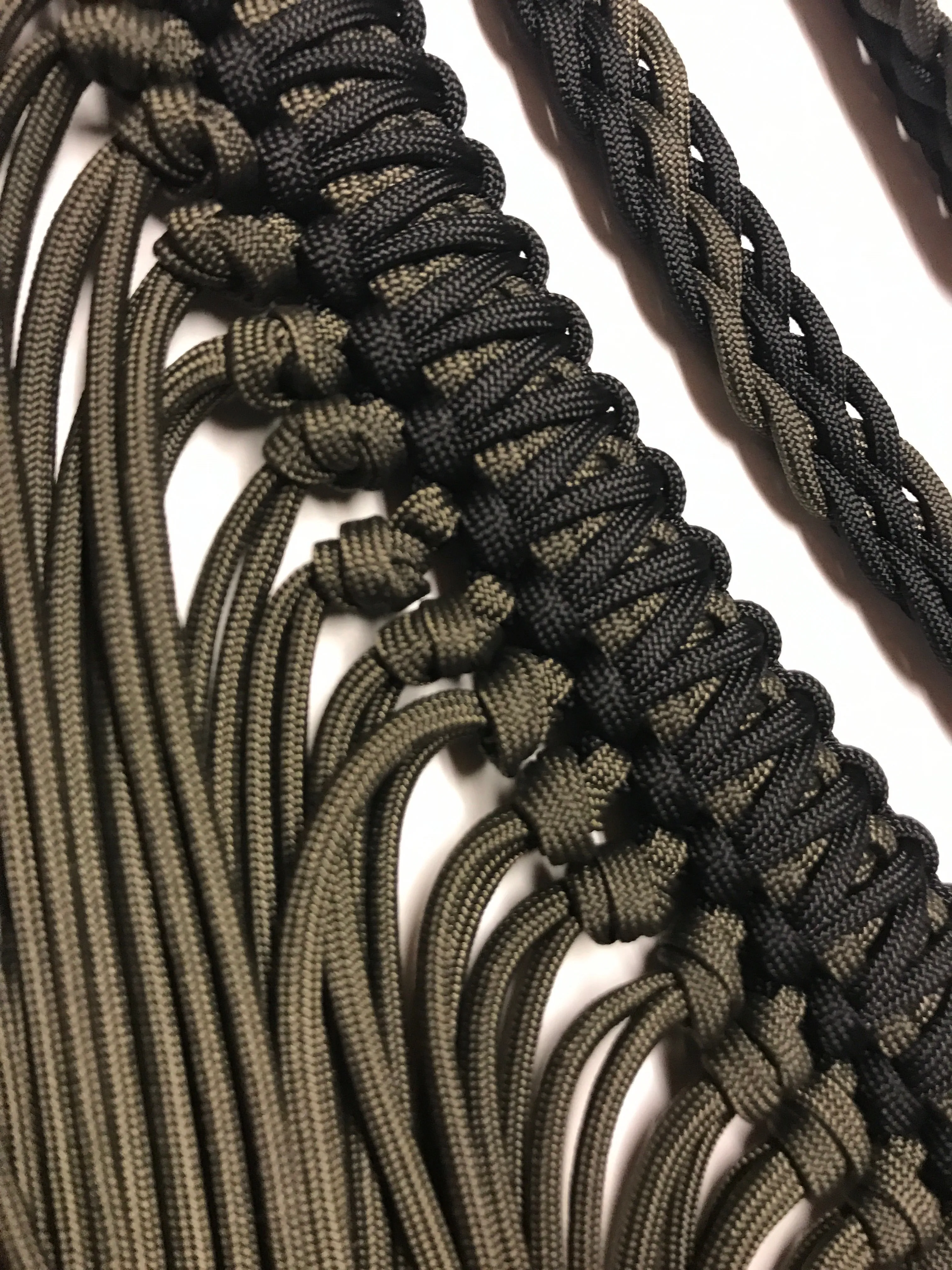 Fringe Breast Collar Tack set olive green and black