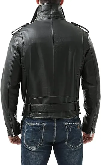 GENUINE COWHIDE LEATHER BRANDO LEATHER JACKET