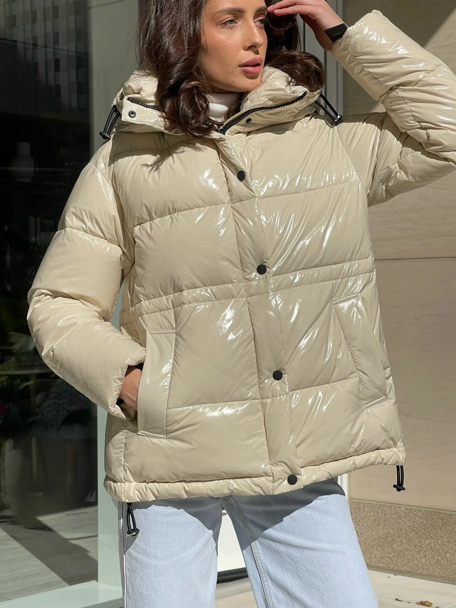 Gia Laqué Premium Down Hooded Jacket