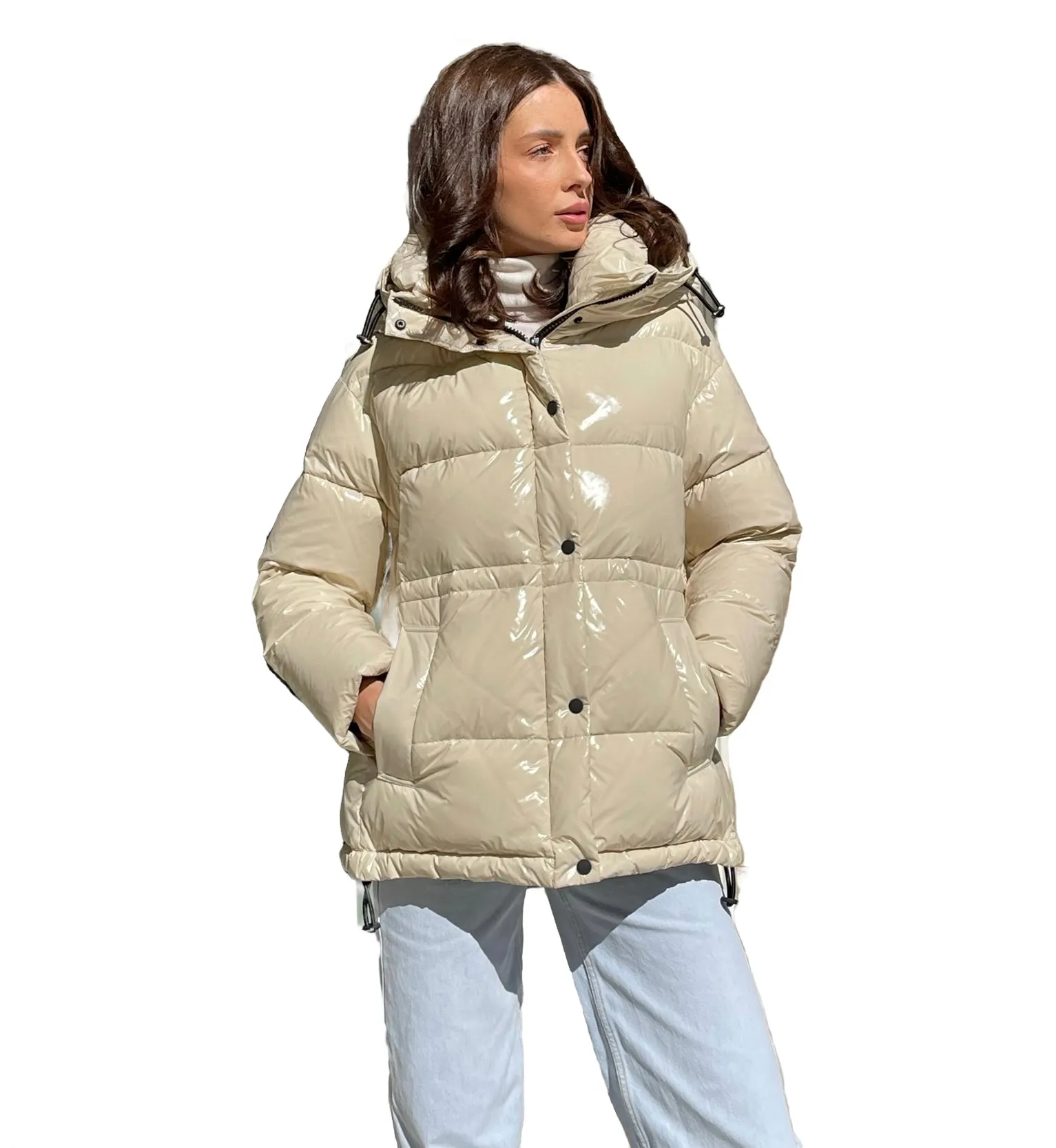 Gia Laqué Premium Down Hooded Jacket