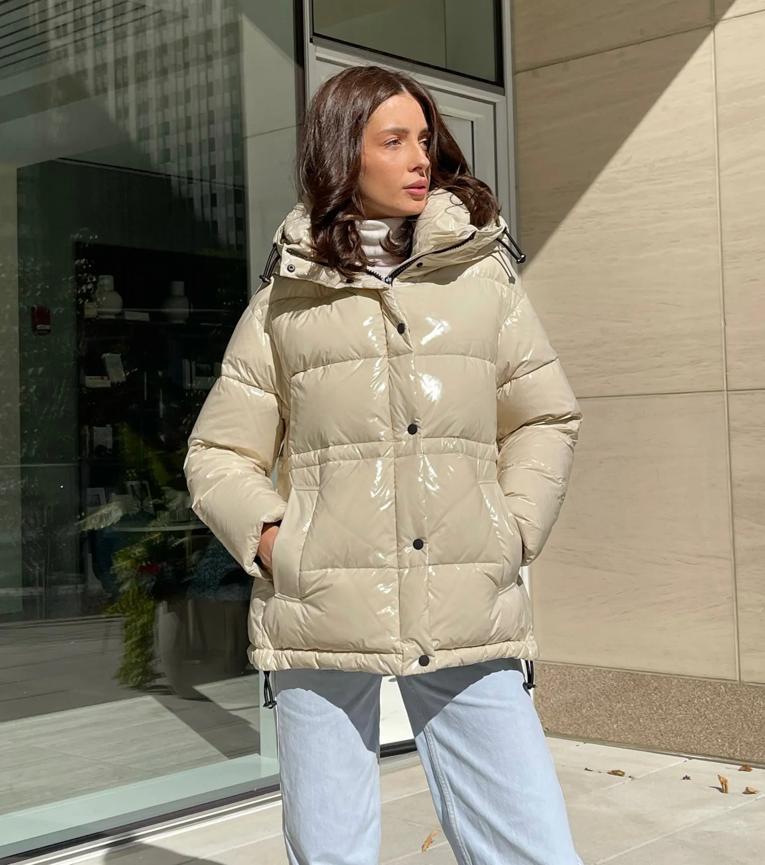 Gia Laqué Premium Down Hooded Jacket