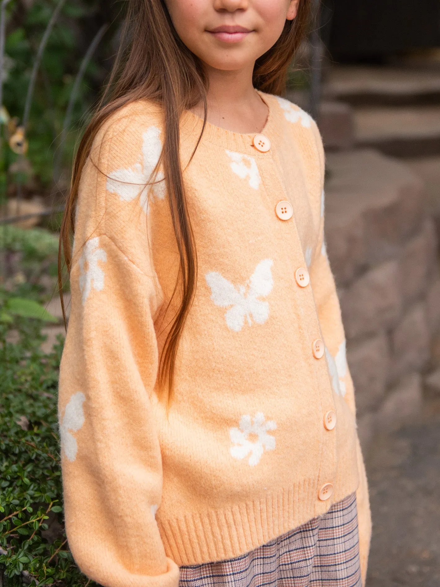 Girls Craizy Daizy Cardigan - Peach Bud