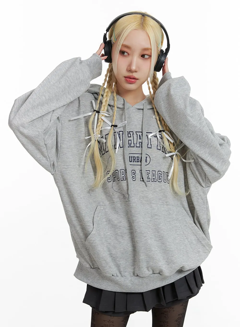 Graphic Lettering Oversized Hoodie IF408