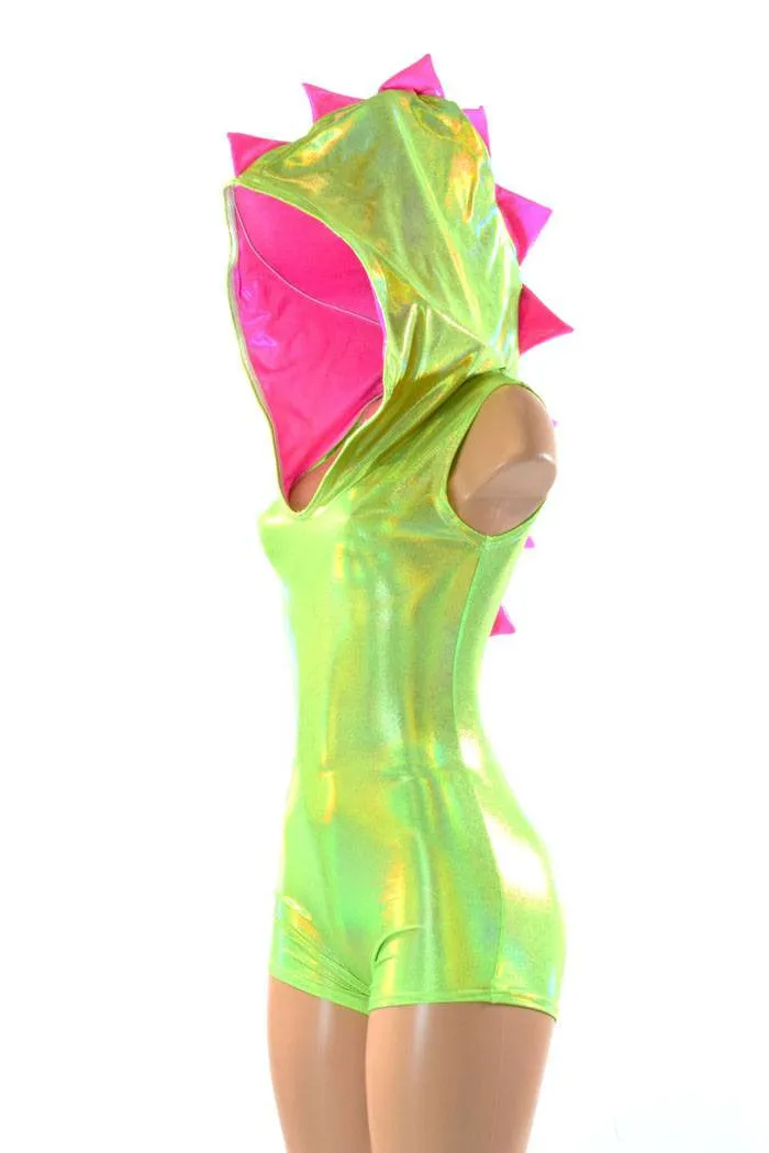 Green & Pink Holographic Dragon Romper