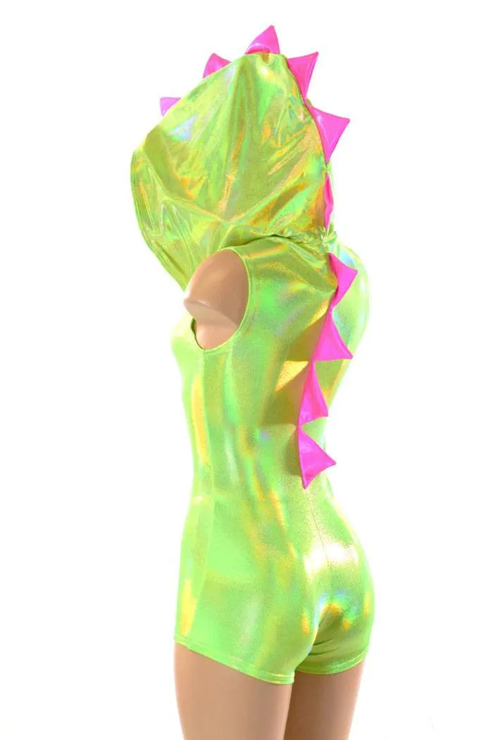 Green & Pink Holographic Dragon Romper