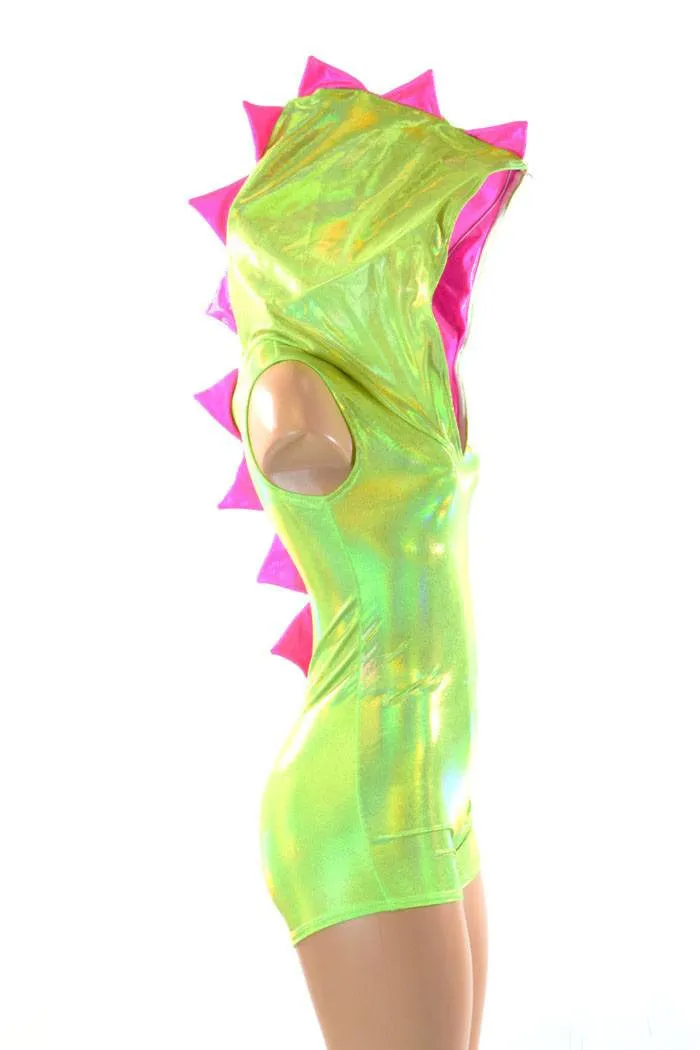 Green & Pink Holographic Dragon Romper