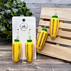 Grilled Sweet Corn Oversized Midwest Iowa Ohio Illinois Nebraska Veggie Earrings  Earrings, Hypoallergenic Gift - Clearance