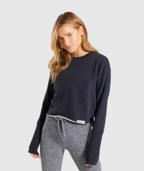 Gymshark Slounge Crescent Sweater - Black Marl