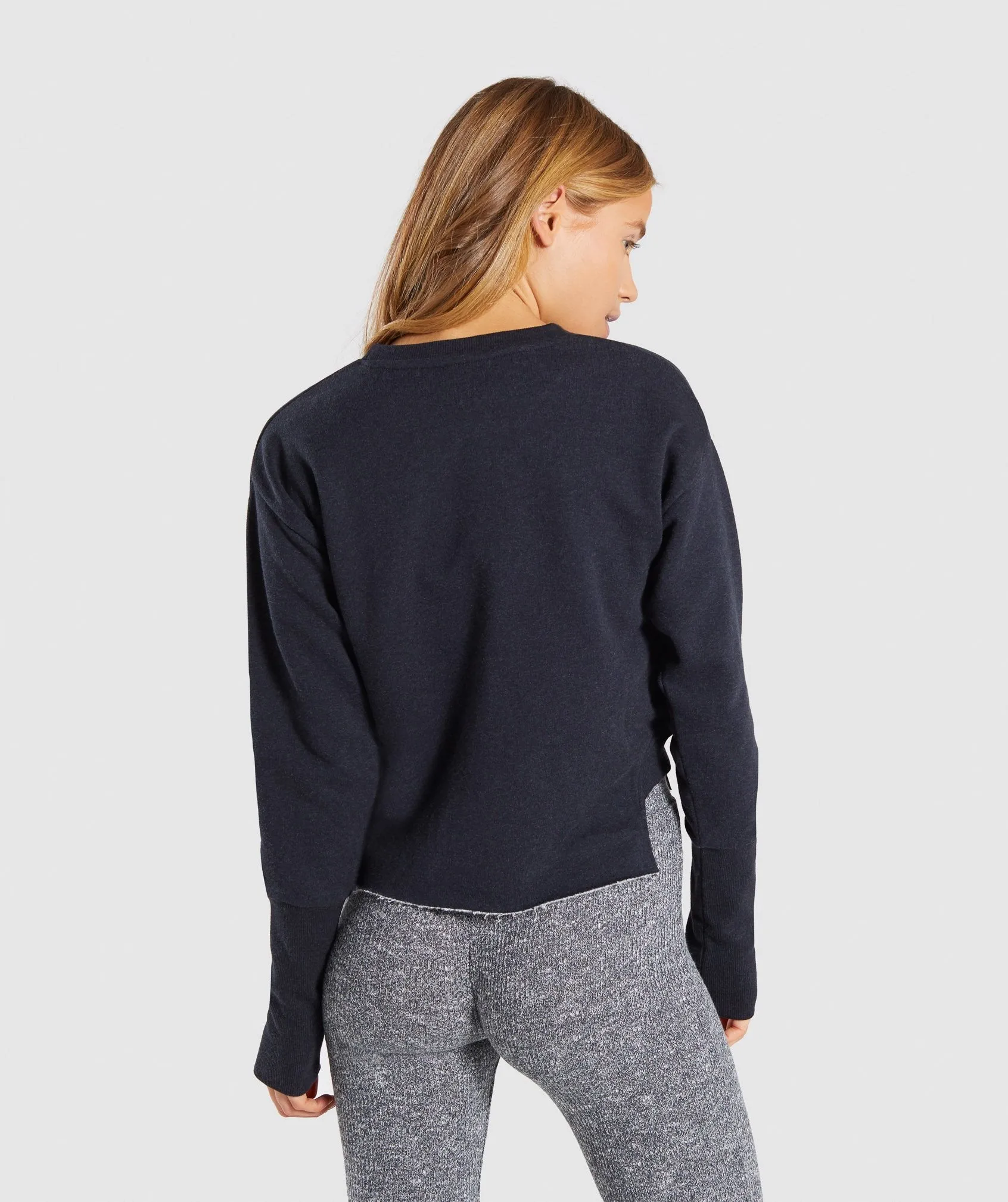 Gymshark Slounge Crescent Sweater - Black Marl