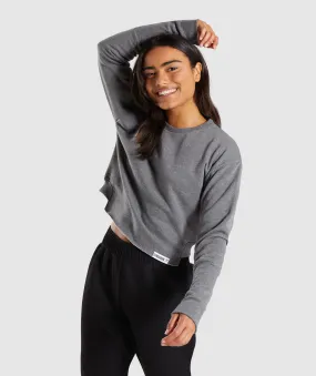 Gymshark Slounge Crescent Sweater - Charcoal Marl