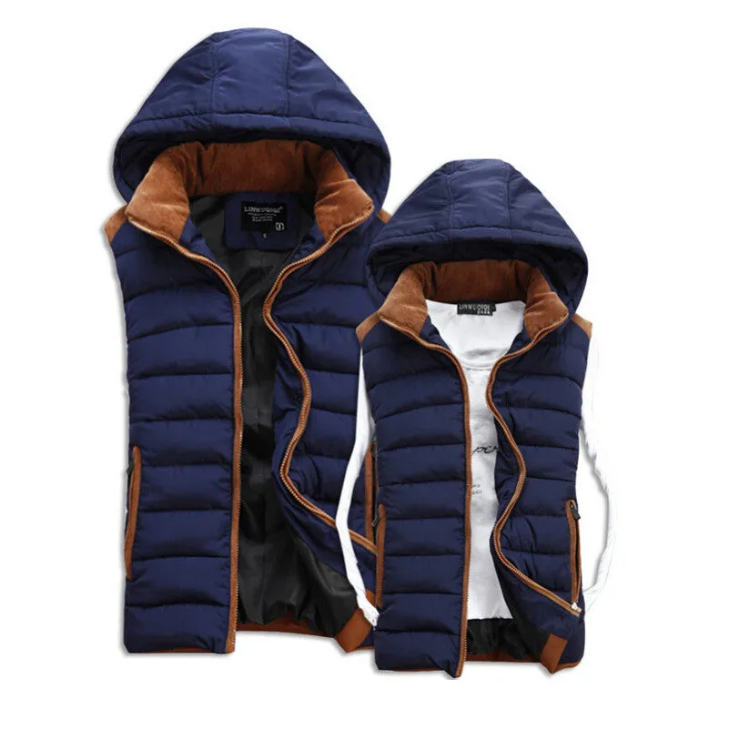 Hot Sale Stars Loves Brand New Arrival Slim Man Vest Autumn Winters Hooded Cotton Padded Men's Vests