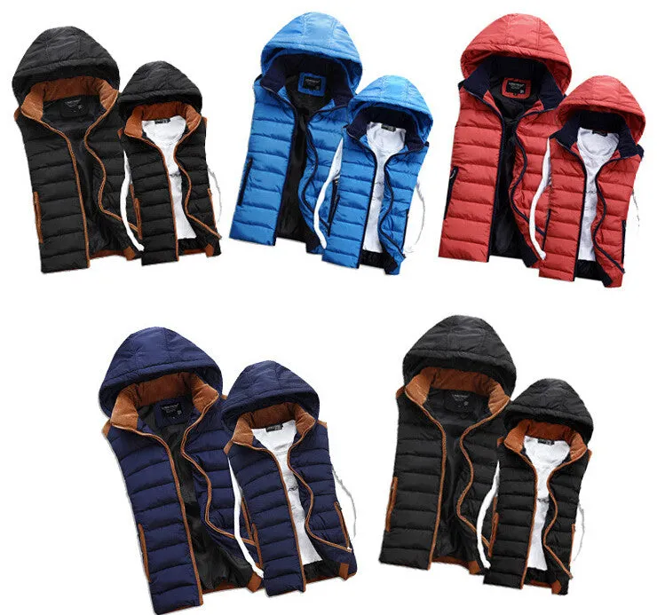 Hot Sale Stars Loves Brand New Arrival Slim Man Vest Autumn Winters Hooded Cotton Padded Men's Vests