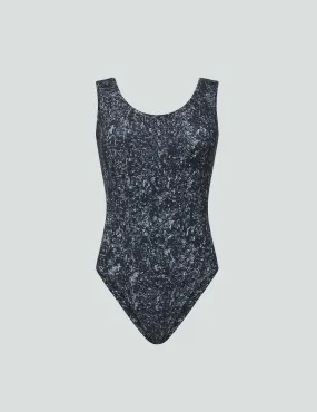 Iconic Scoop Neck Tank Bodysuit - Black Diamond