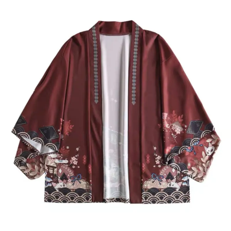 Inari Festival Kimono Cardigan