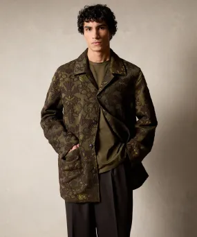 Italian Floral Chore Coat in Olive