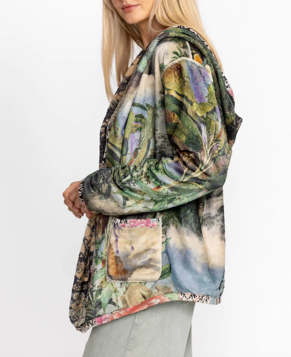 Joan Sherpa Jacket - Rawi Scarf Print