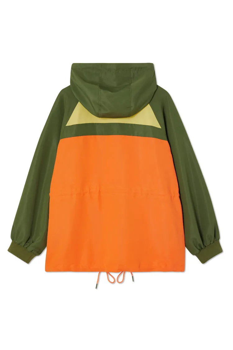 Khaki and Orange NFD Windbreaker