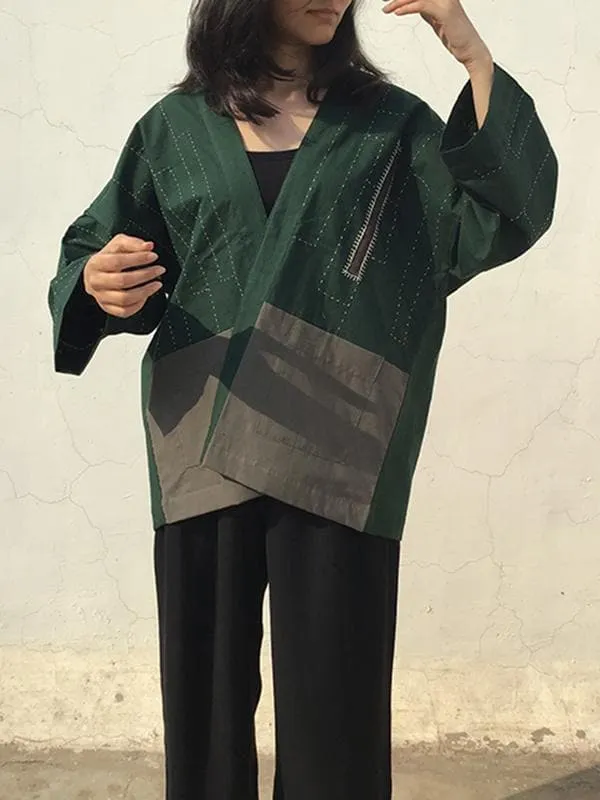 Kimono Jacket Green and Grey