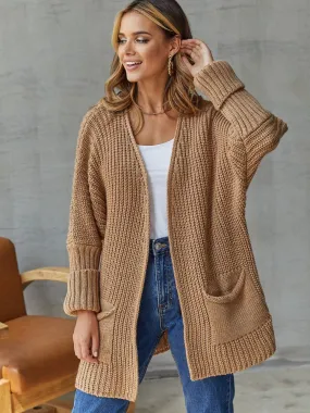 Knitted Slip On Cardigan with Pockets M-XXL