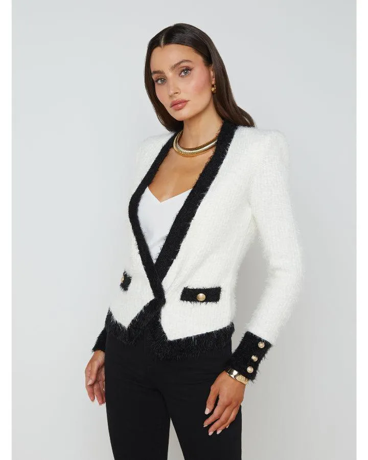 L'Agence Georgia Contrast Cardigan Blazer