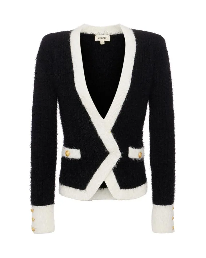 L'Agence Georgia Contrast Cardigan Blazer