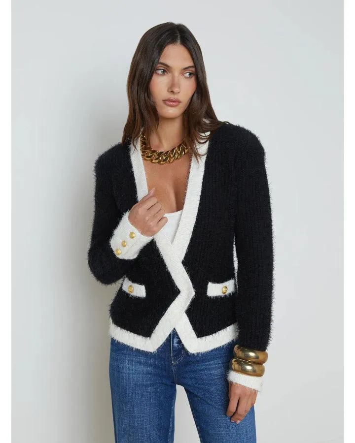 L'Agence Georgia Contrast Cardigan Blazer