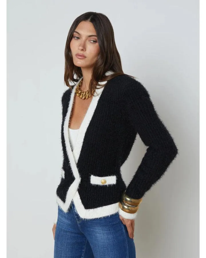 L'Agence Georgia Contrast Cardigan Blazer