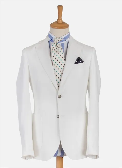 Linen Costiera Blazer in Off White