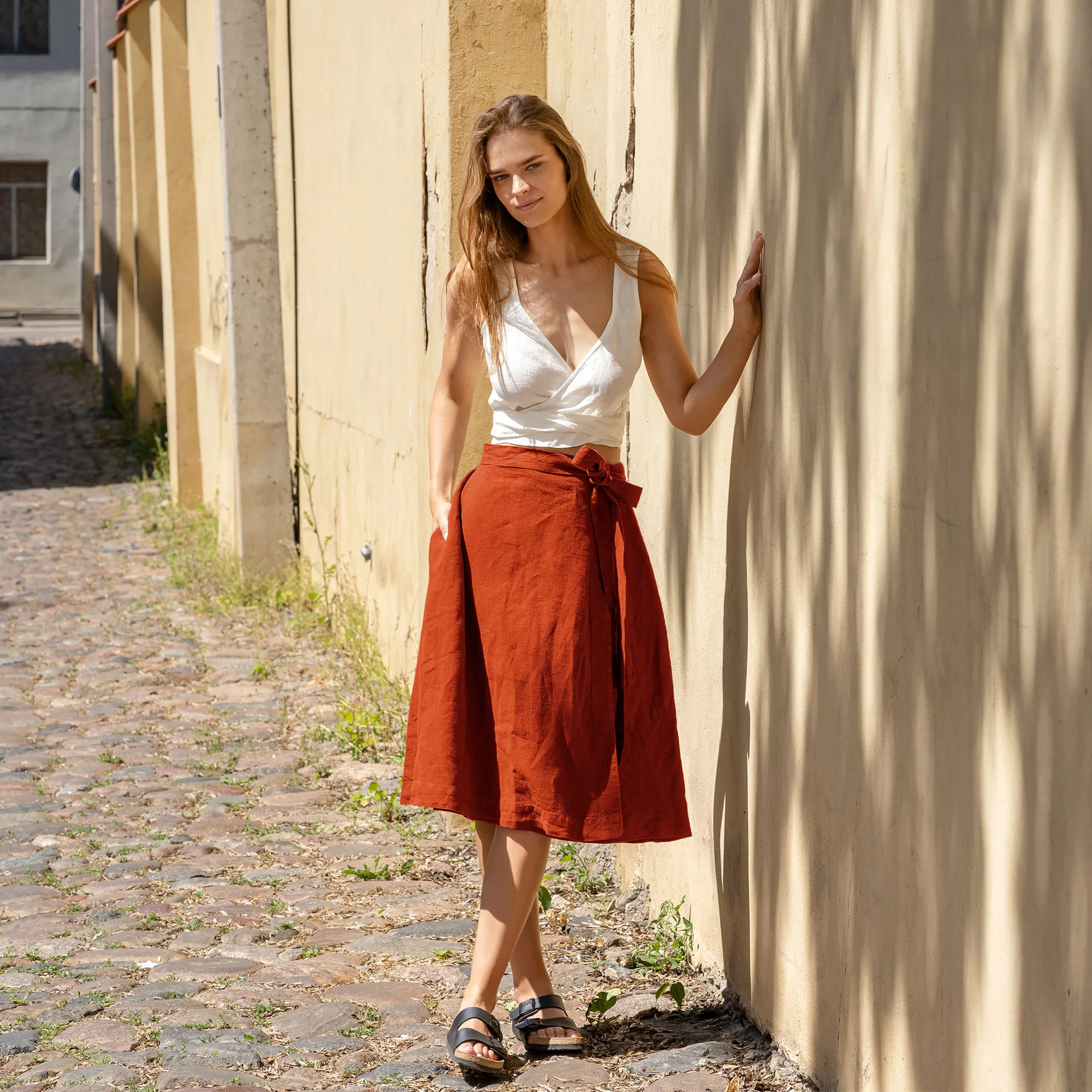 Linen Wrap Skirt Beverly