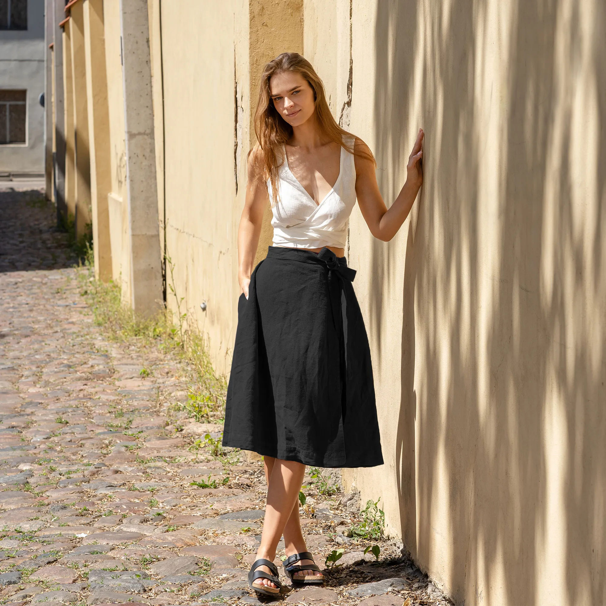 Linen Wrap Skirt Beverly