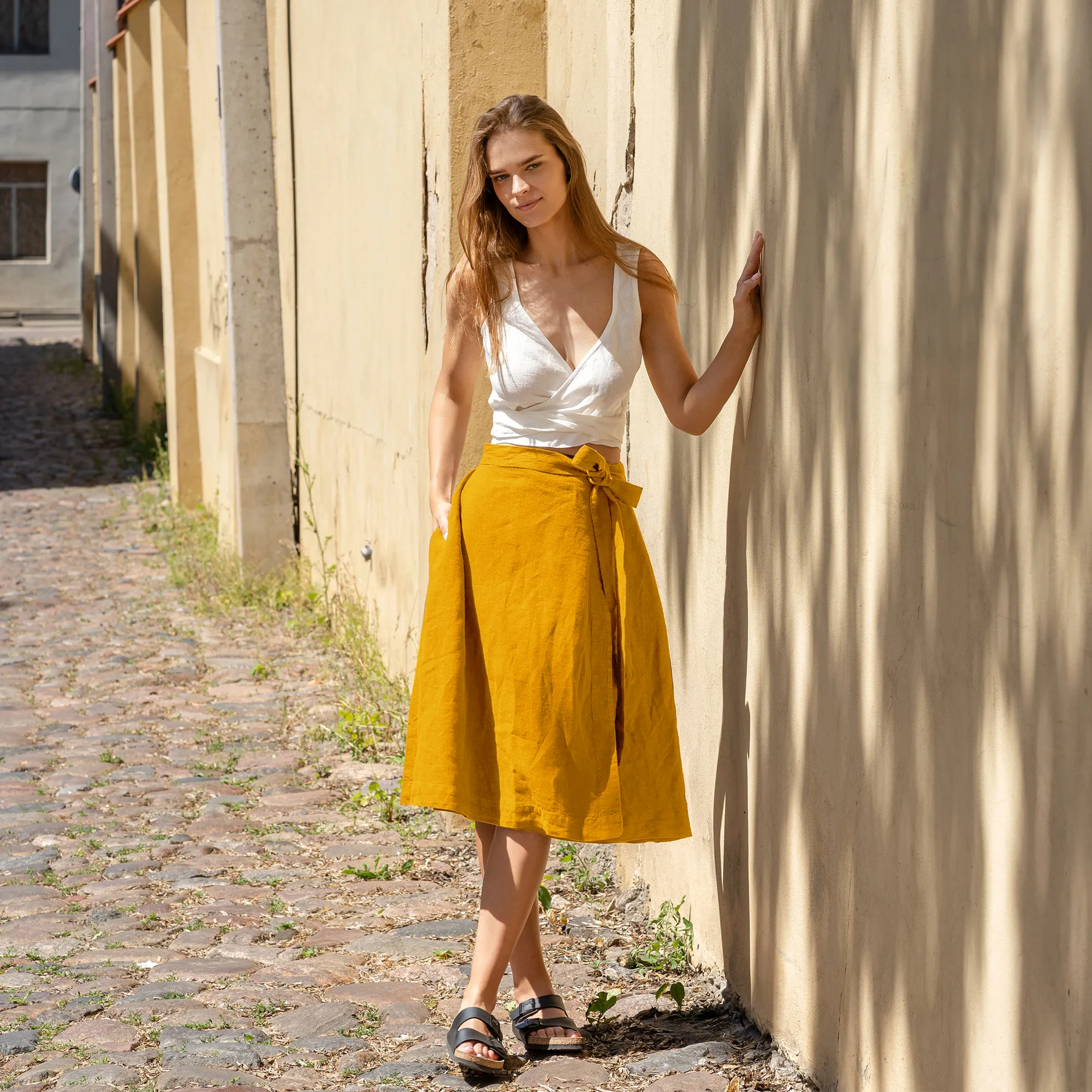 Linen Wrap Skirt Beverly