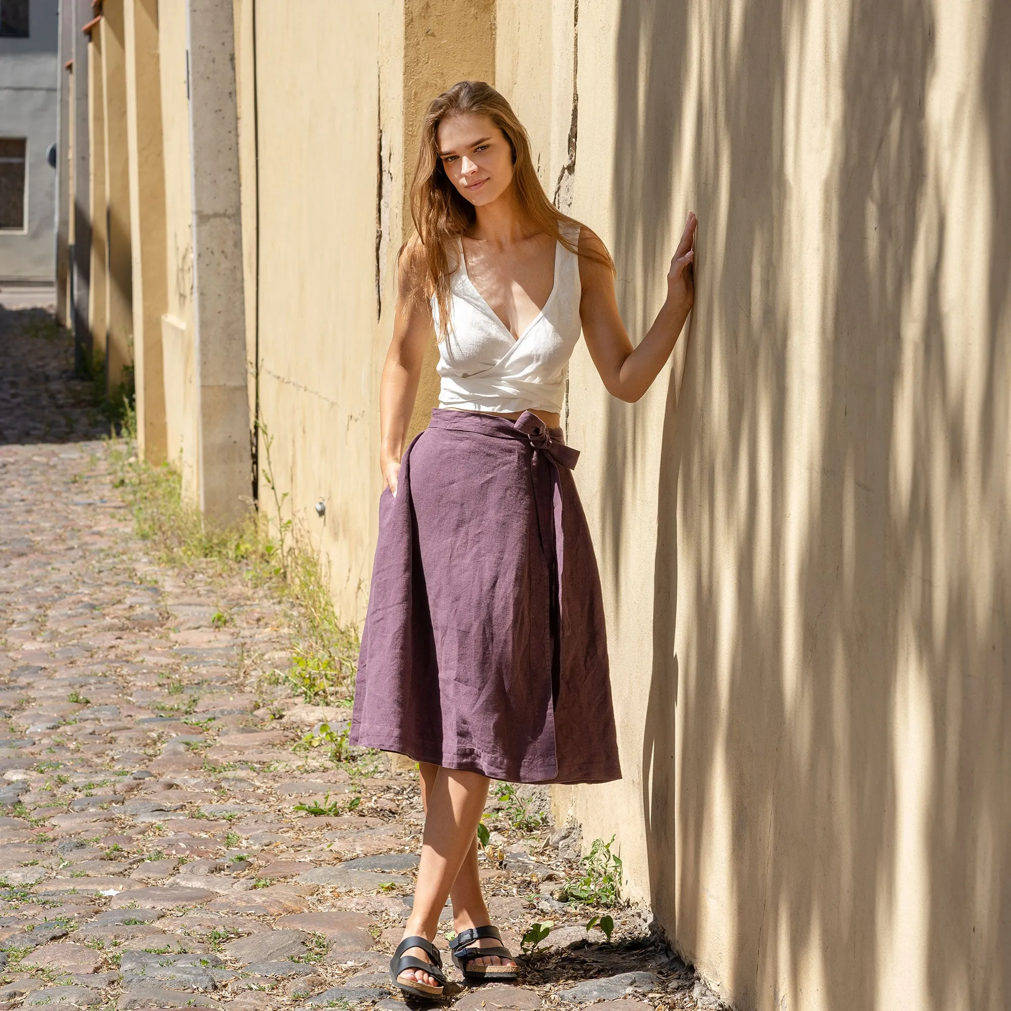 Linen Wrap Skirt Beverly