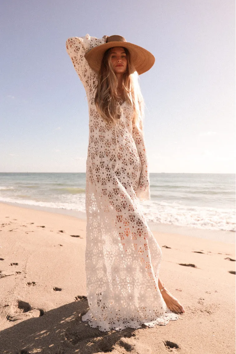 Lorne Cotton Crochet Maxi Dress