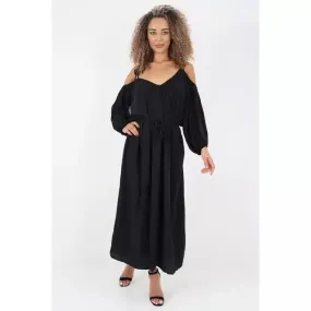 Luna Belted Maxi Cotton Dress