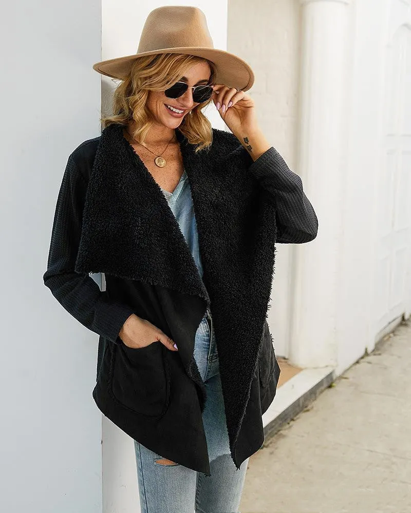 Luxe LSS Lapel Faux Fur Dust Coat