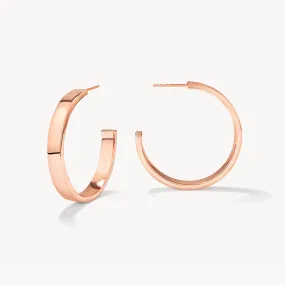 Maxi Flat Hoop Earrings in Rose Gold