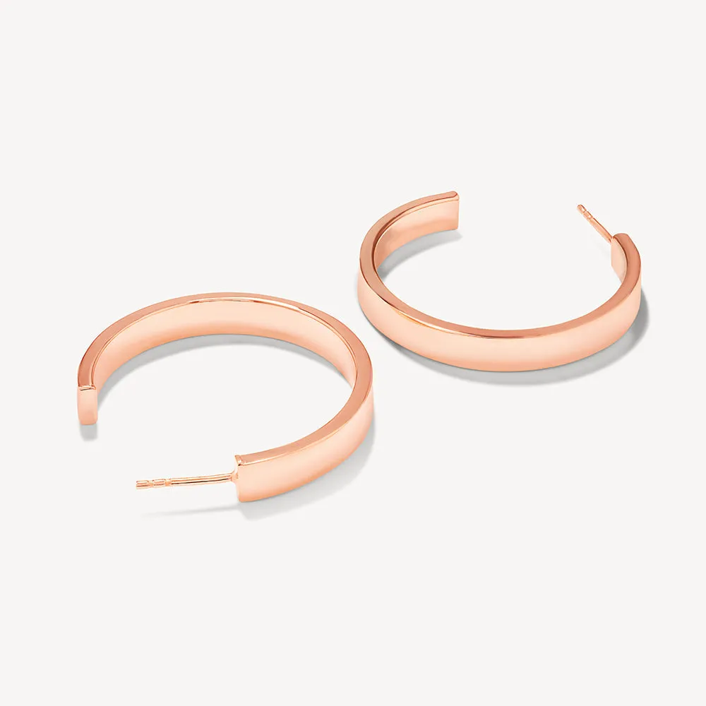 Maxi Flat Hoop Earrings in Rose Gold