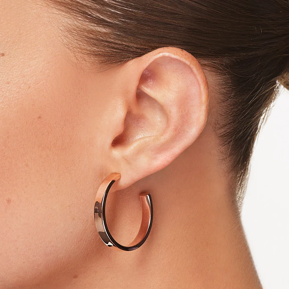 Maxi Flat Hoop Earrings in Rose Gold