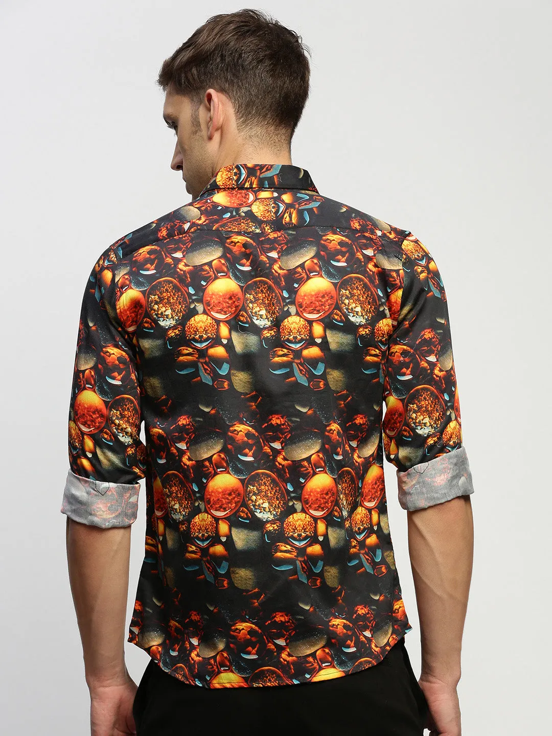 Men Black Printed Shirt