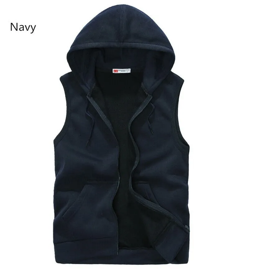 Mens Sleeveless Hoodies Fashion Casual Sports Sweatshirt